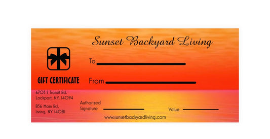 Sunset Backyard Living Gift Certificate