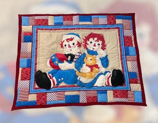 Amish Made Quilt- Raggedy Ann and Andy 42"x33"